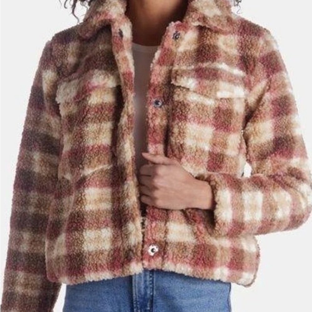 NWT Anthropologie Avec Les Filles Teddy Shearling Trucker Jacket